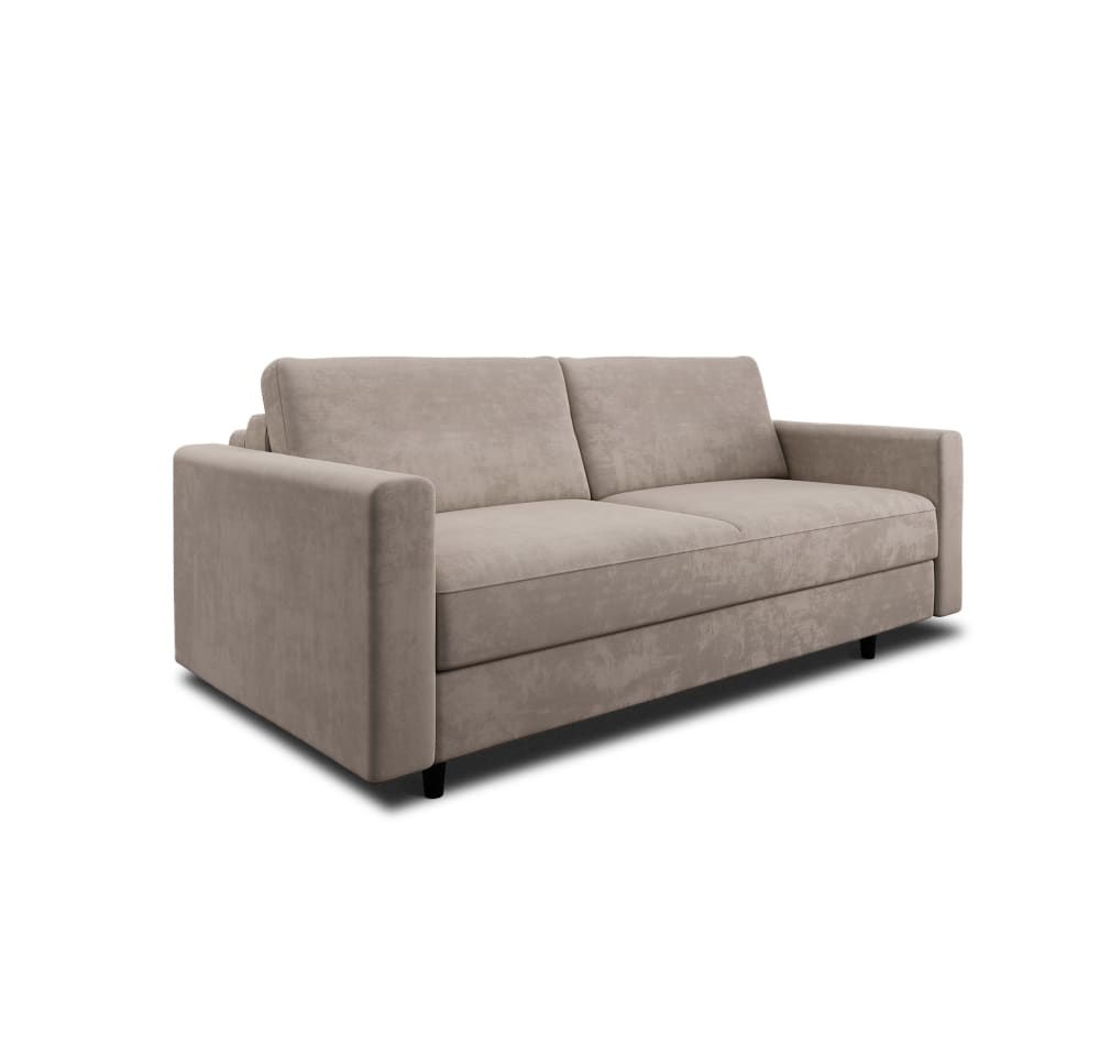 Canapé convertible express - places velours taupe