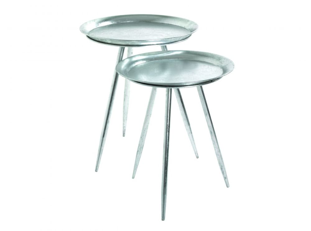 Table basse ronde en métal 44cm - Argent