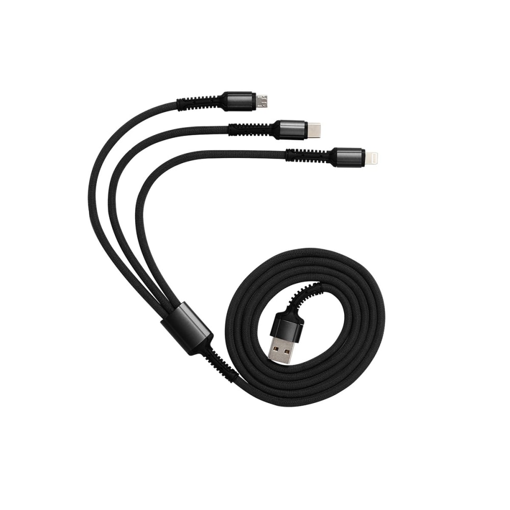 Livoo Câble USB 3 en 1 Noir Noir Pvc - Poly Chlorure De Vinyle