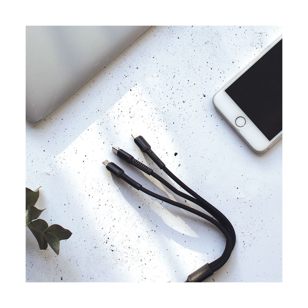 Câble USB 3 en 1 Noir - Maisons du Monde