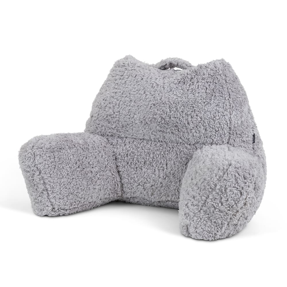 Coussin de soutien en polaire sherpa gris clair