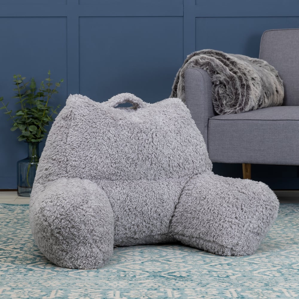Coussin de soutien en polaire sherpa gris clair - Maisons du Monde