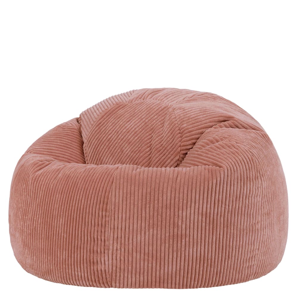 Pouf velours côtelé rose