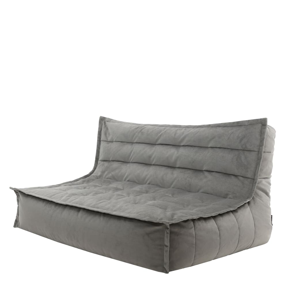 Pouf canapé de sol en velours gris anthracite