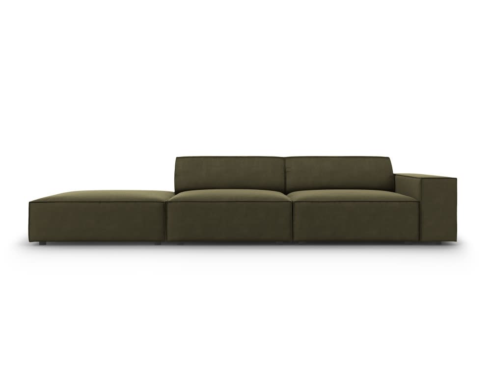 MICADONI HOME Canap&eacute; gauche ""jodie"", 3 places, vert, velours MIC_3SOL_51_F1_JODIE2