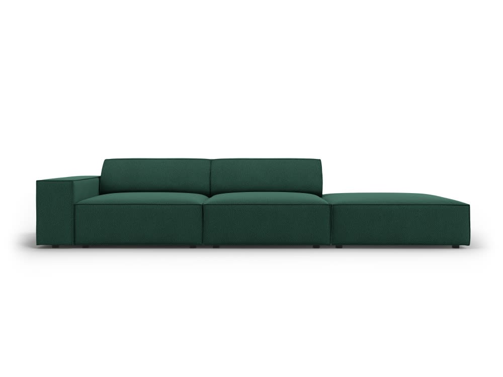 MICADONI HOME MICADONI Canap&eacute; Droit Jodie, 3 Places, Vert, Tissu Structurel
