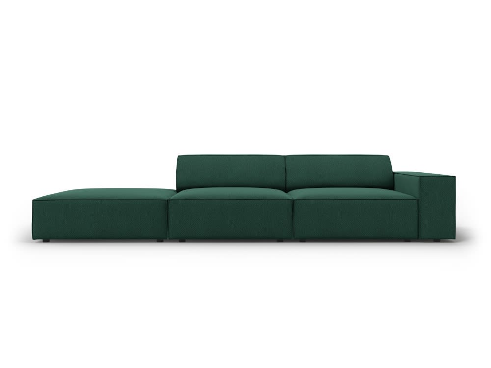 MICADONI HOME MICADONI Canap&eacute; Gauche Jodie, 3 Places, Vert, Tissu Structurel