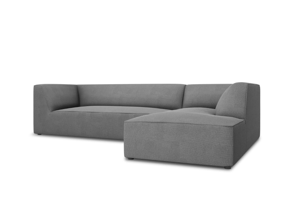 Canapé d'angle droit 4 places en tissu structurel gris - Maisons du Monde