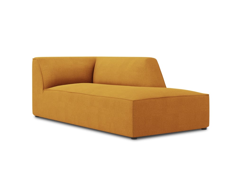 Méridienne droite 1 place en tissu structurel jaune