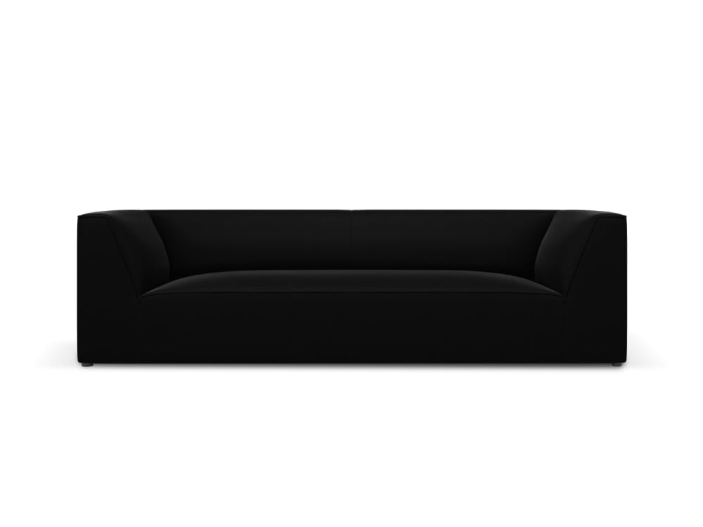 Micadoni Home 3-Sitzer Sofa aus Samt, schwarz - Samt
