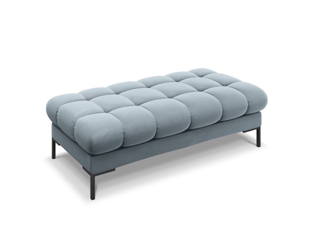 Banc 2 places en tissu velours bleu clair