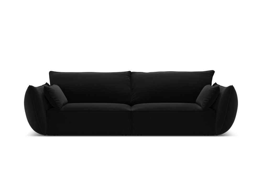Micadoni Home 3-Sitzer Sofa aus Samt, schwarz - Samt