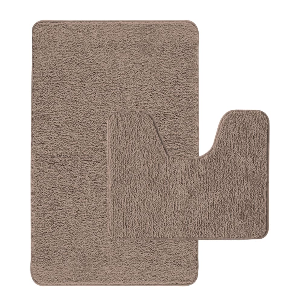 Lot de 2 tapis de bain polyester 50x80cm + contour 50x40cm 50x80cm