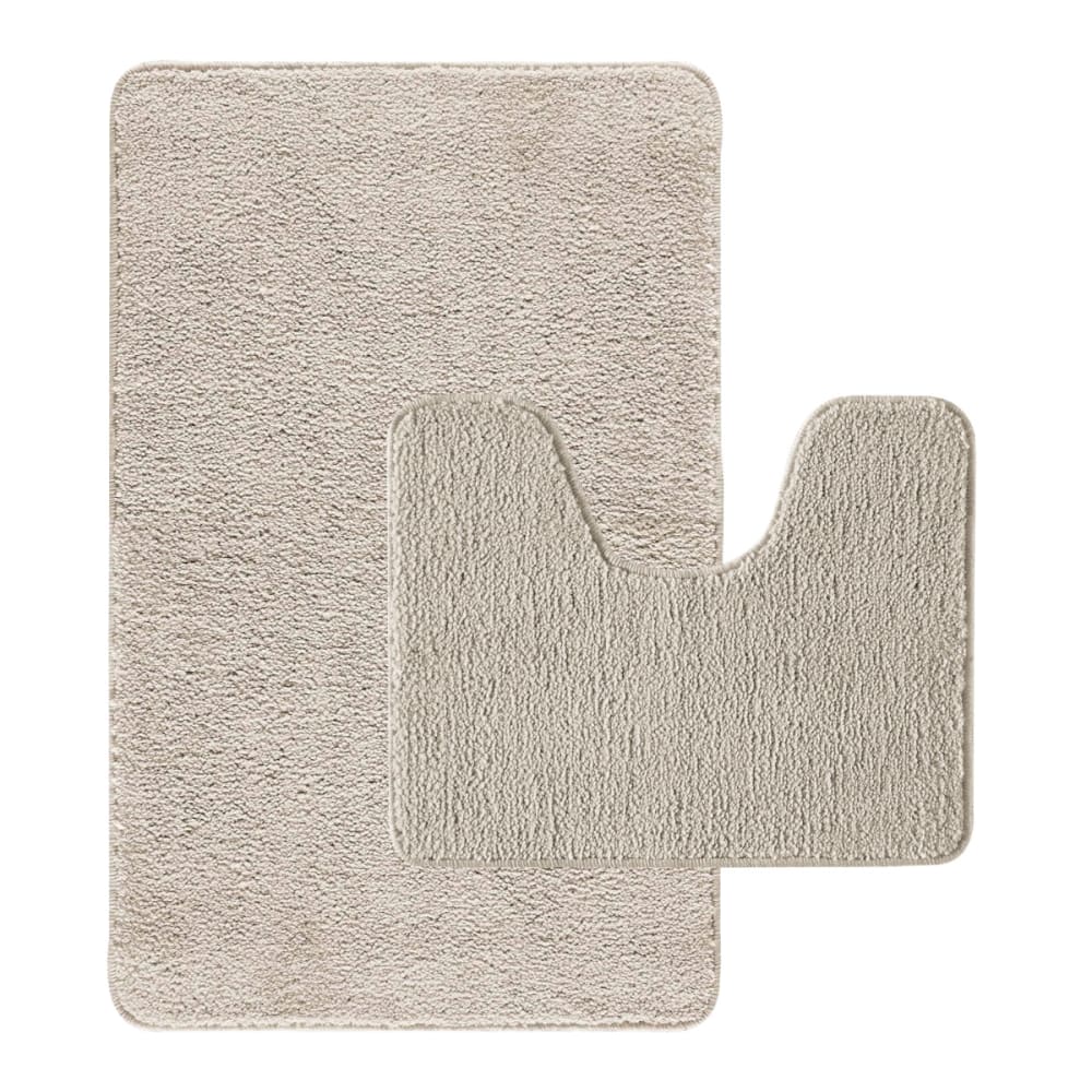 Lot de 2 tapis de bain polyester 50x80cm + contour 50x40cm 50x80cm