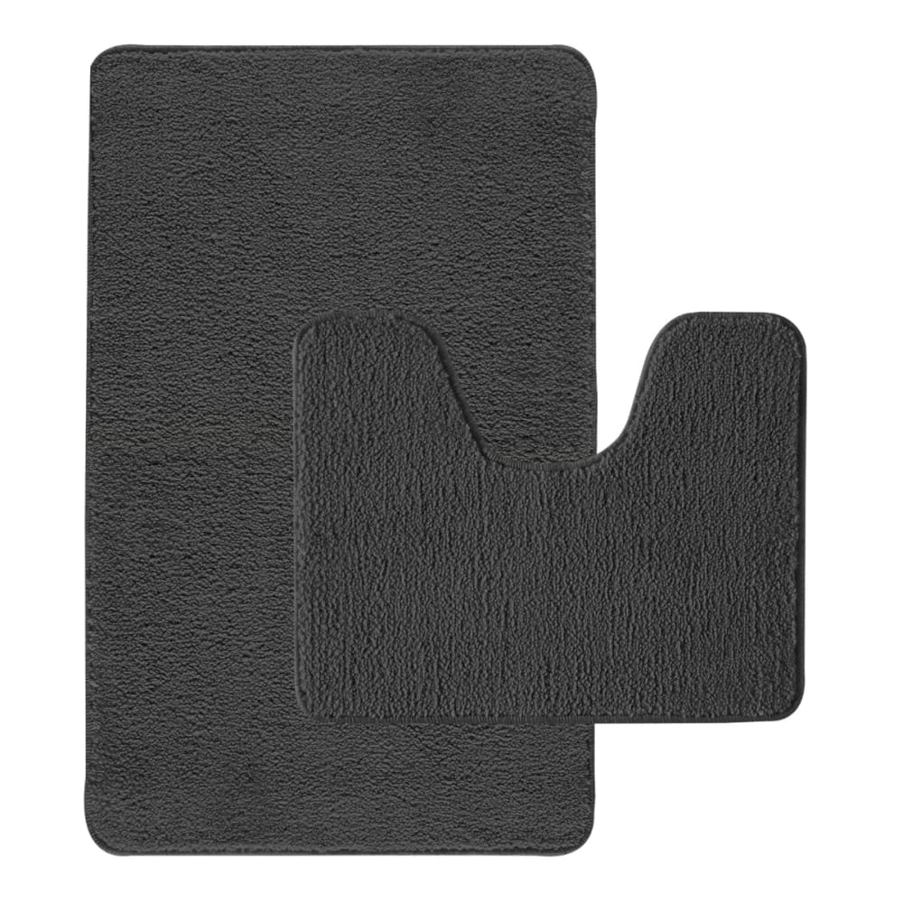 Lot de 2 tapis de bain polyester 50x80cm + contour 50x40cm 50x80cm