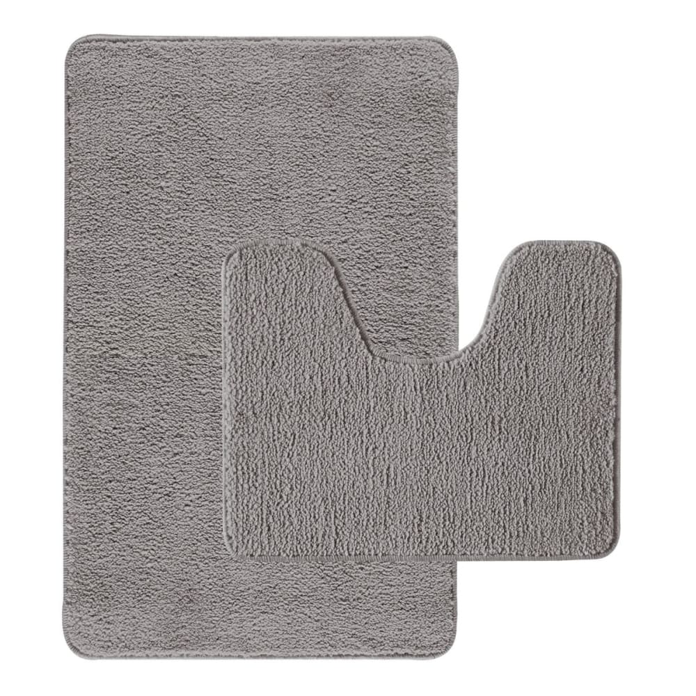 Lot de 2 tapis de bain polyester 50x80cm + contour 50x40cm 50x80cm