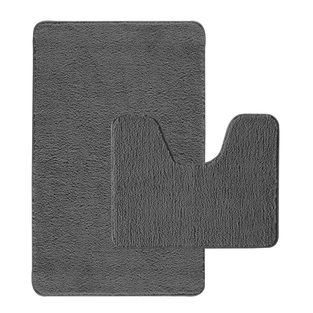 Lot de 2 tapis de bain polyester 50x80cm + contour 50x40cm 50x80cm