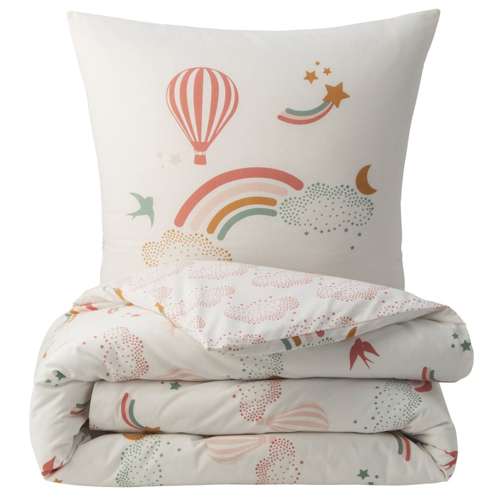 Parure de lit enfant coton imprimé arc-en-ciel 140x200cm - Maisons du Monde