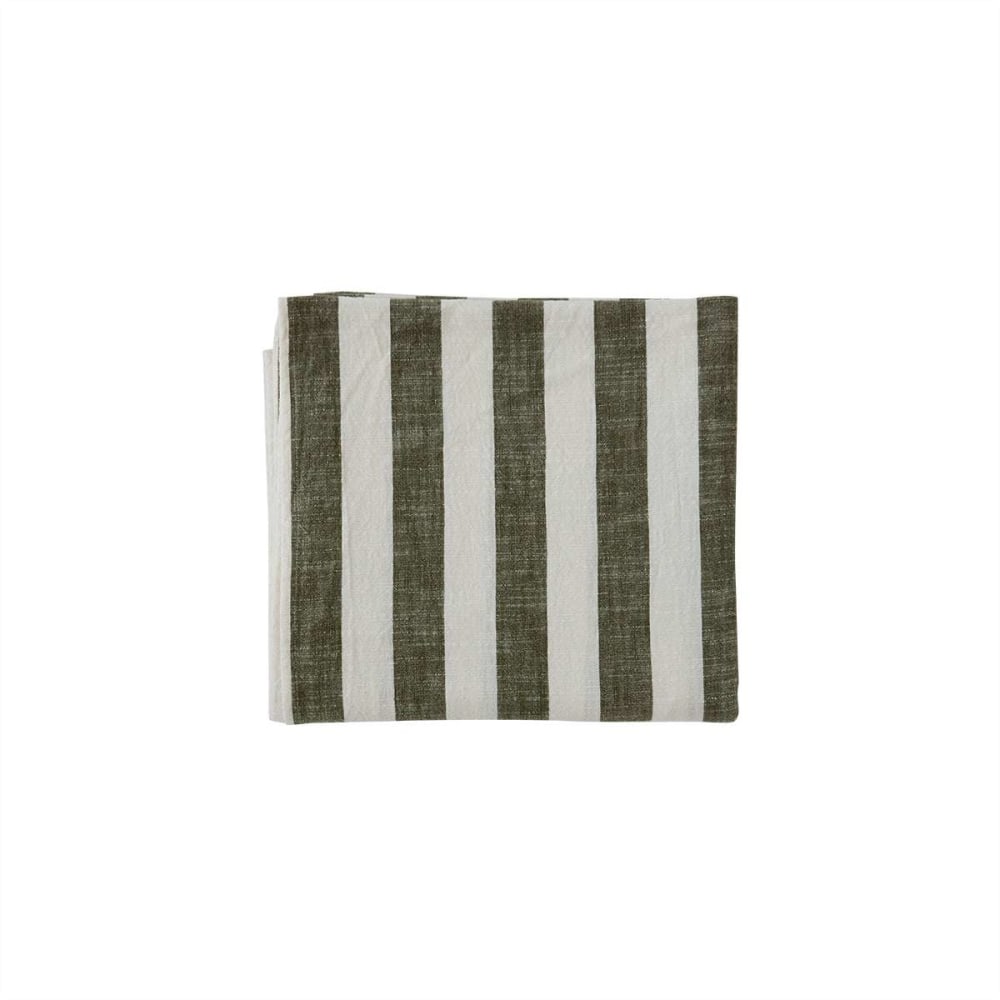 Nappe rayée vert en - organique