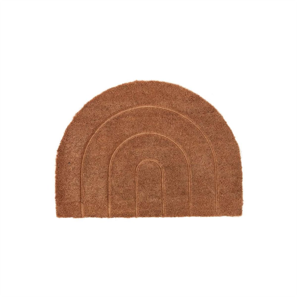 Tapis beige en cuir H55x75x1,5cm