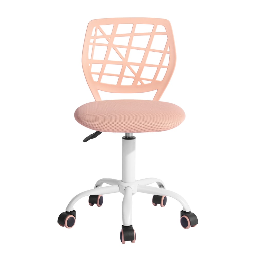 Chaise bureau enfant hauteur ajustable pivotant et mesh rose