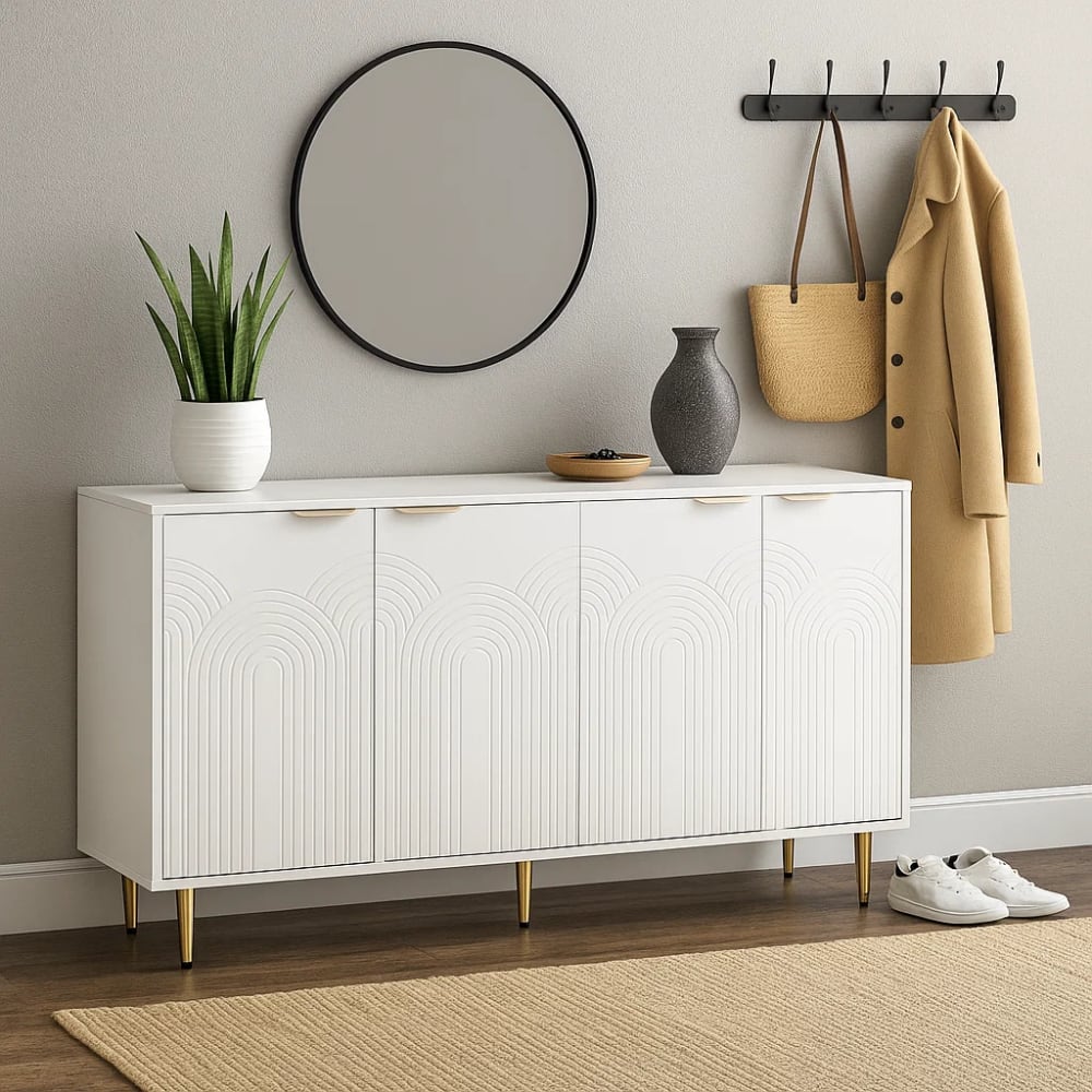 Weißer Schuhschrank mit geometrischen Mustern - Maisons Du Monde