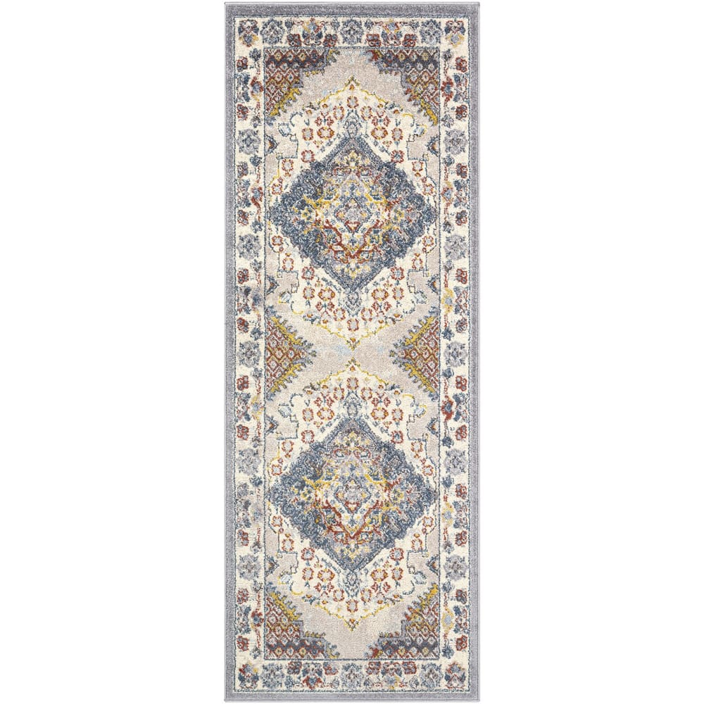 Tapis de Couloir Vintage Oriental Multicolore/Gris 80x220