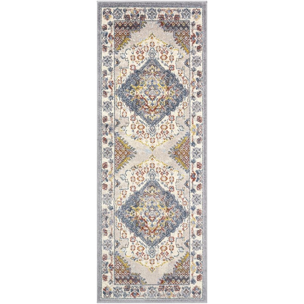Vintage Orientalischer Flurteppich Mehrfarbig/Grau 80x220 -