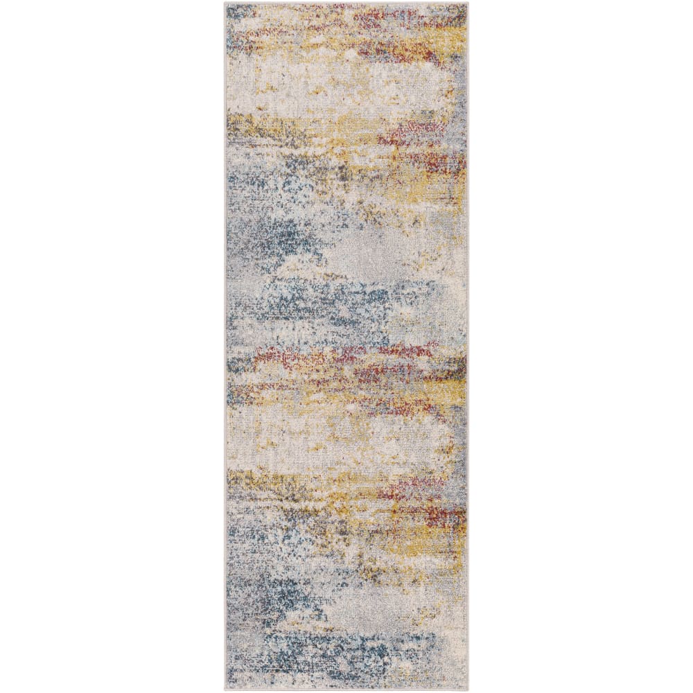 Tapis de Couloir Abstrait Moderne Multicolore/Orange 80x220
