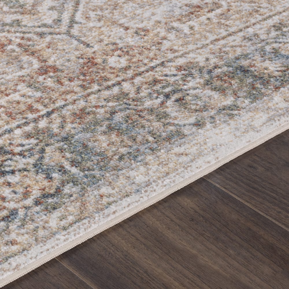 Tapis vintage lavable en machine marron/ivoire 120x170 — vue 4