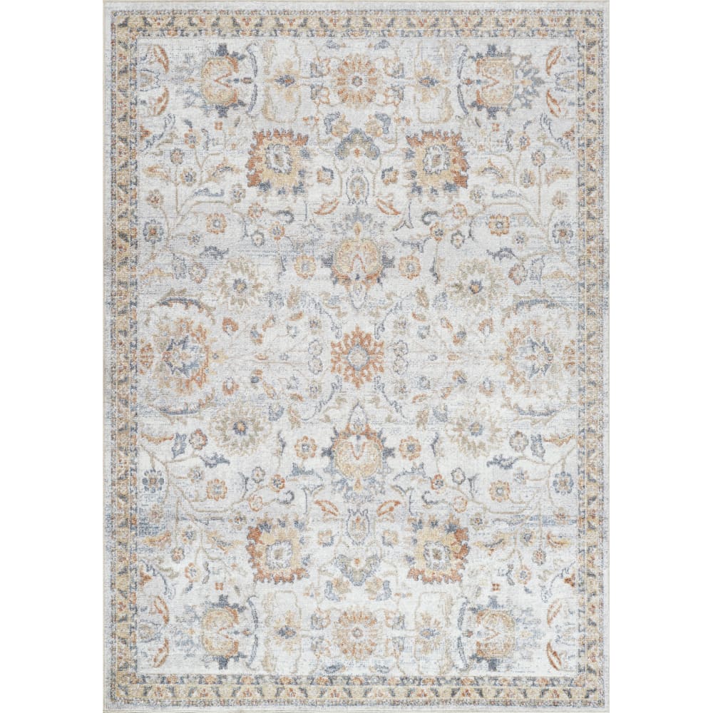 Tapis Vintage Lavable en Machine Gris/Jaune 120x170