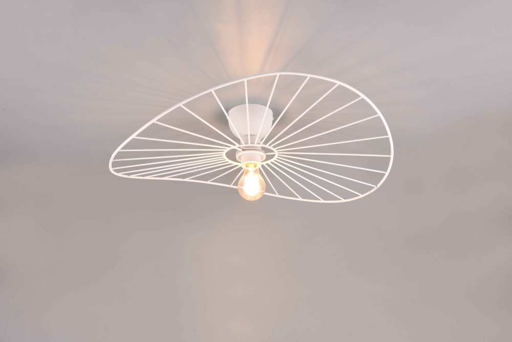 Plafonnier design en métal blanc — vue 3