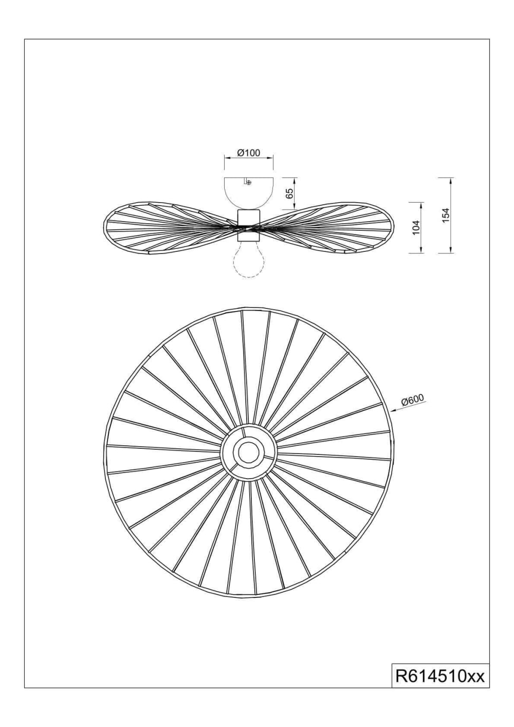 Plafonnier design en métal blanc — vue 4