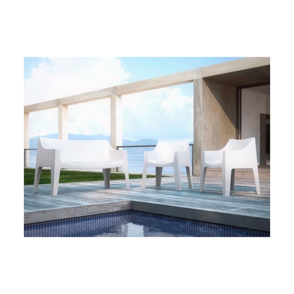 Lot de 2 chaises design en plastique blanc