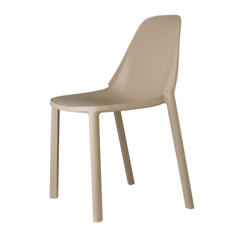 Chaise design en plastique taupe