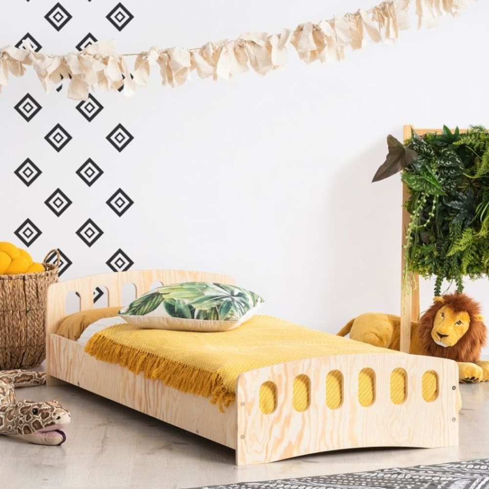 Niedriges Kinderbett KIKI 18 Kiefern-Sperrholz 90x200 - Maisons