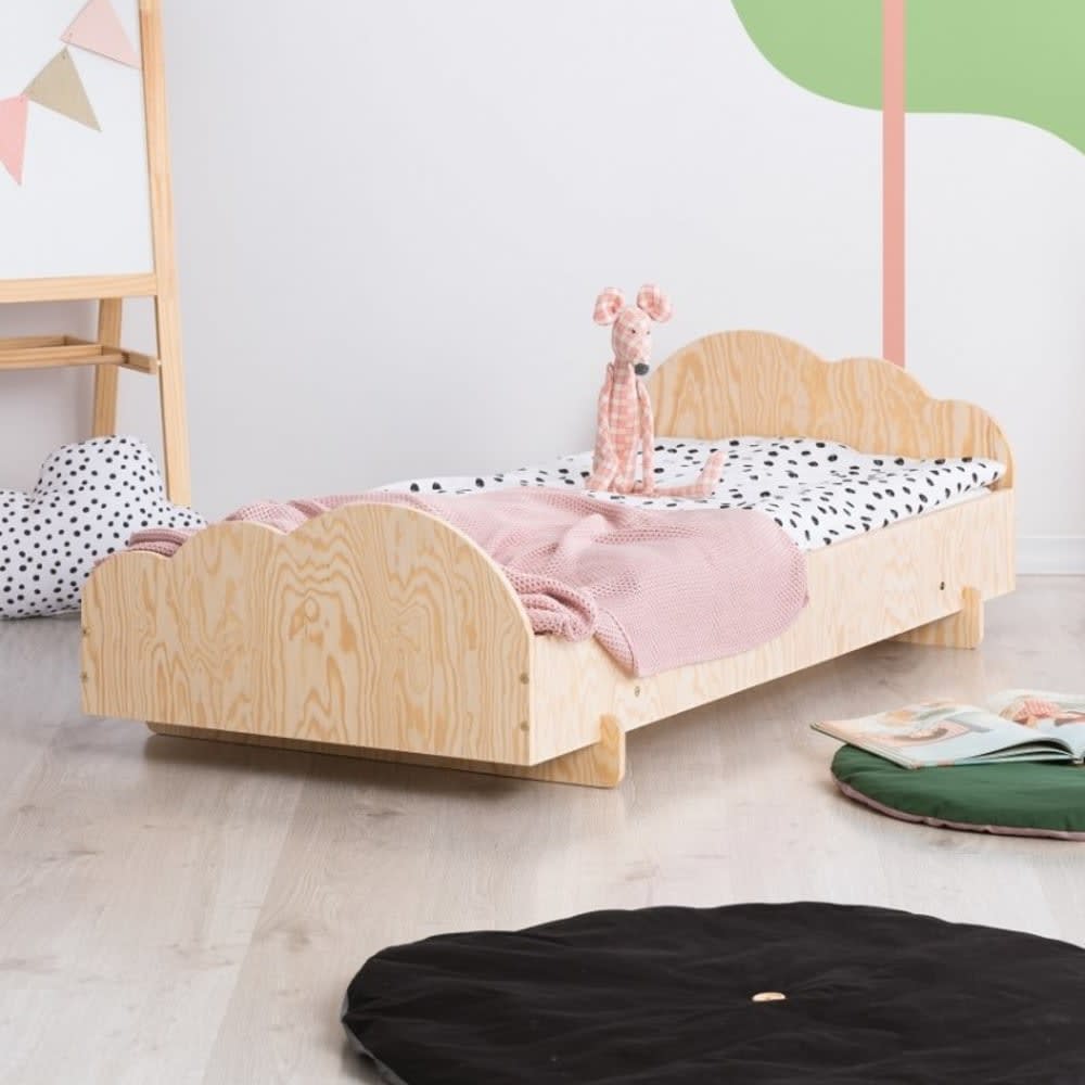 Niedriges Kinderbett KIKI 7 Kiefern-Sperrholz 90x190 - Maisons Du