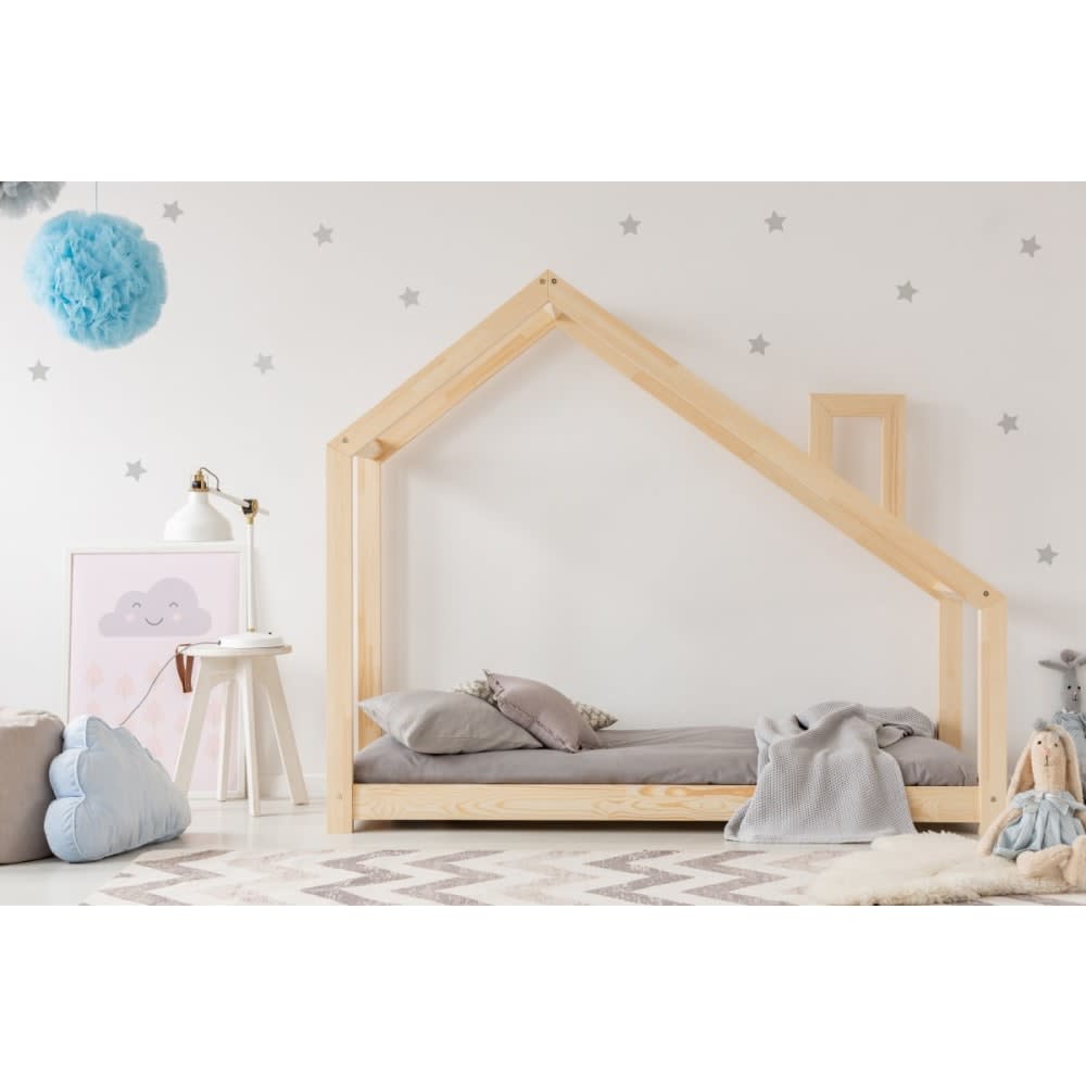 BABYKARE Lit cabane 90x190 sommier inclus nathan - bois