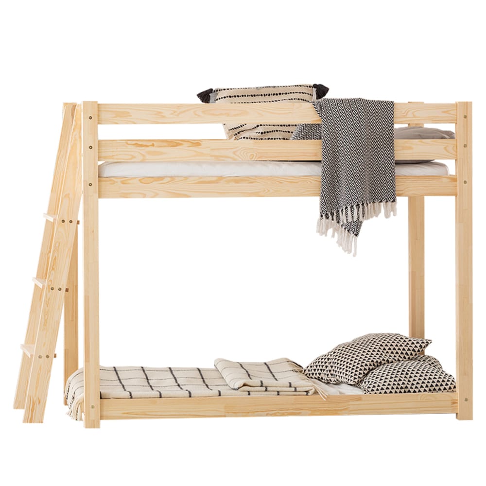 Lit superposé 70x140 sommier inclus bois marron - Maisons du Monde