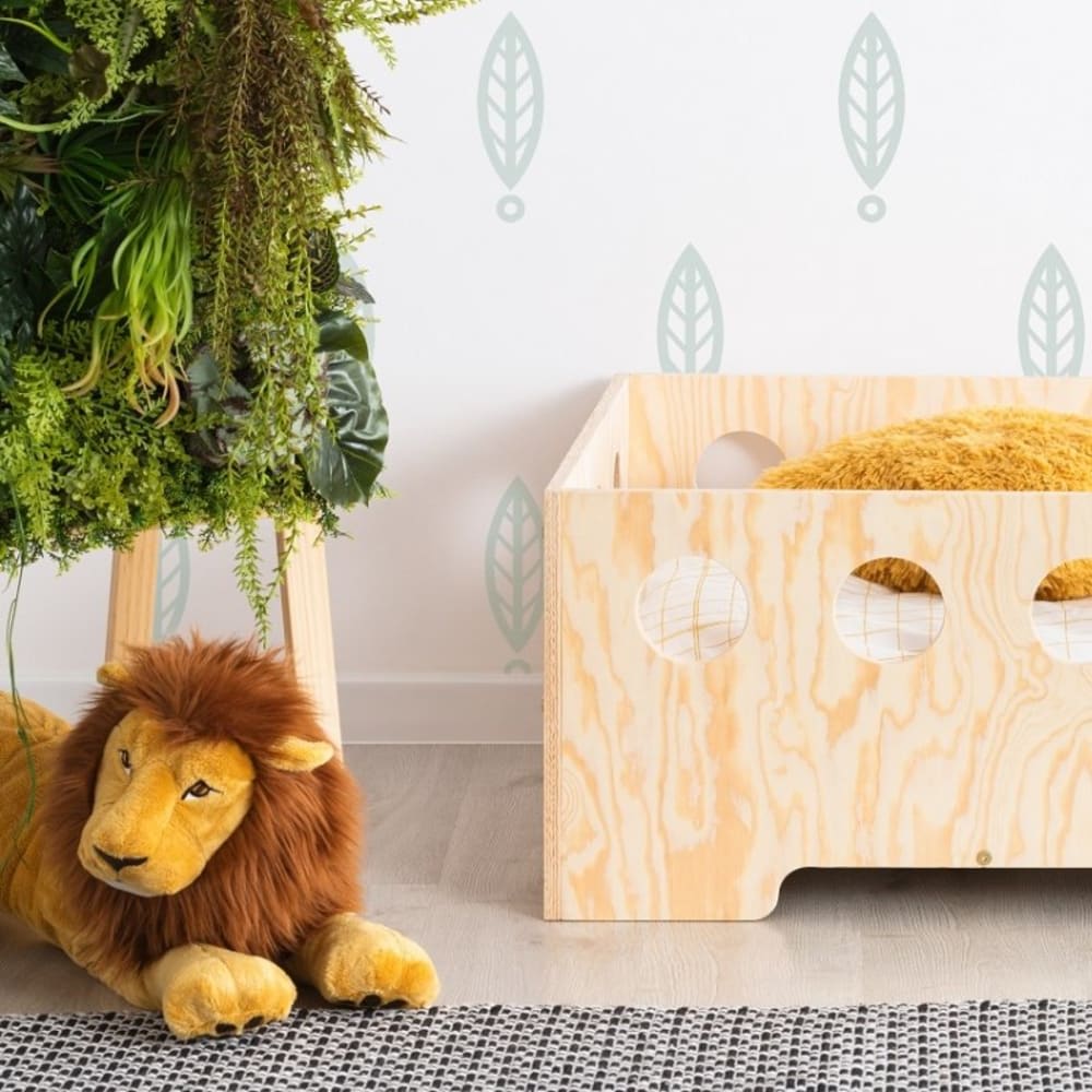 Niedriges Kinderbett KIKI 16 Kiefern-Sperrholz 90x200 - Maisons
