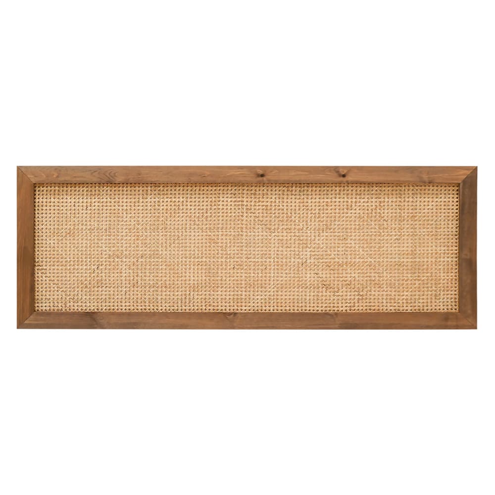 Tête de lit en bois de pin et cannage couleur vieilli 140x60cm