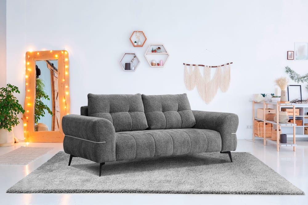 Canapé 3 places xxl tissu gris foncé - Maisons du Monde