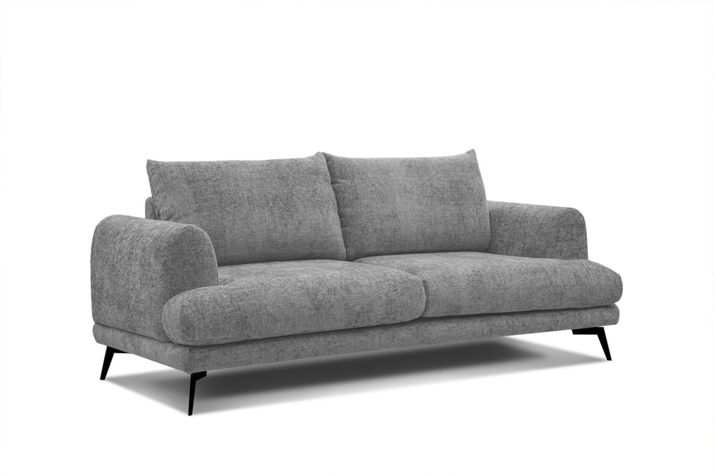 Canapé droit 3 places tissu gris