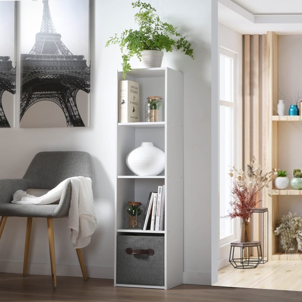Etagère de rangement 4 cases - h122 cm - blanc