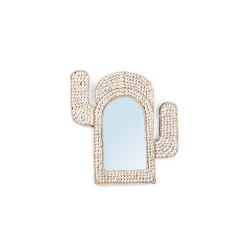 Bazar Bizar Spiegel aus glas und muscheln in weiß, 38x5x40cm style seaside - -