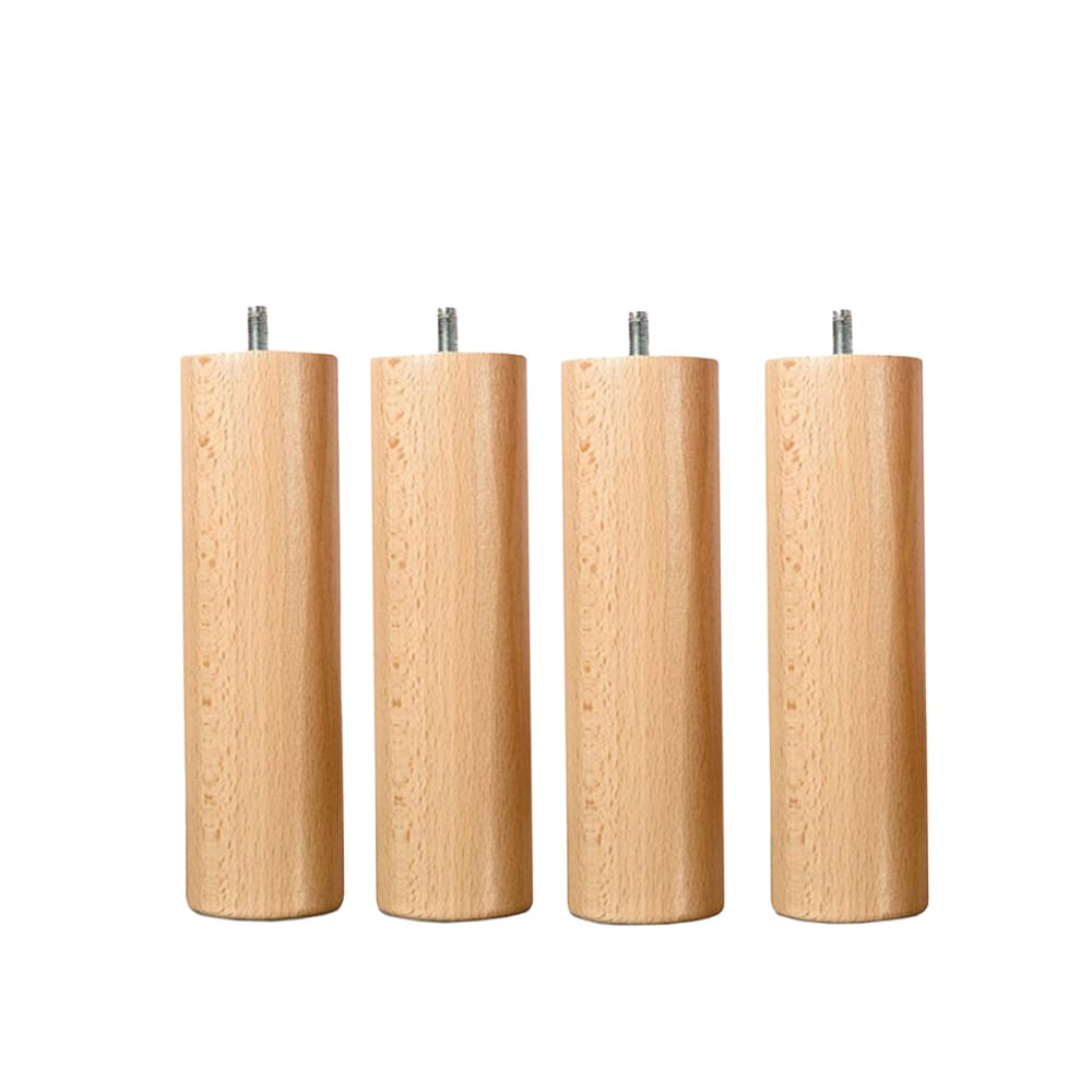 Pied de lit cylindrique en bois 25 cm lot de 4 naturel Pied de lit cylindrique en bois 25 cm lot de 4 naturel