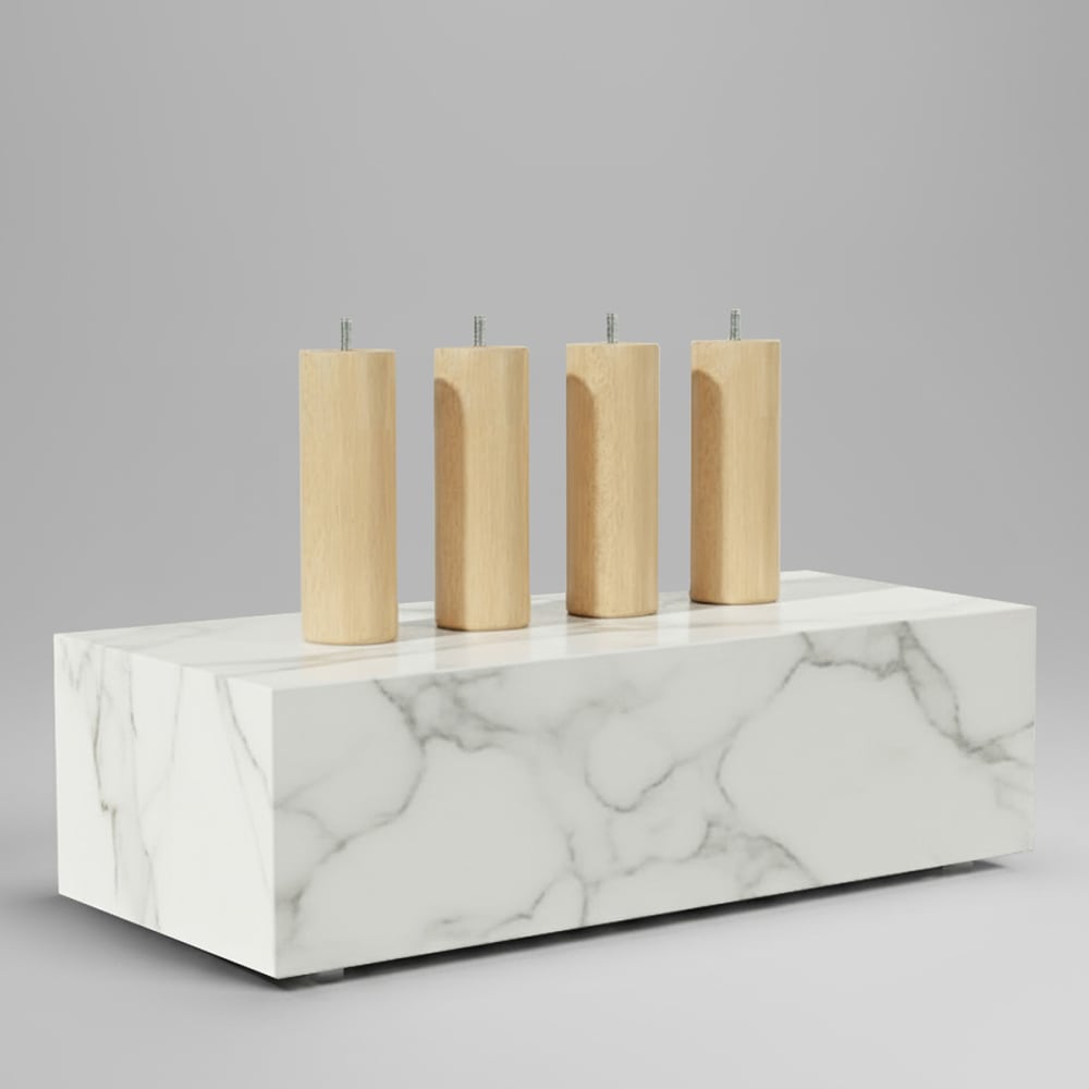 Pied de lit cylindrique en bois 15 cm lot de 4 naturel - Maisons du Monde
