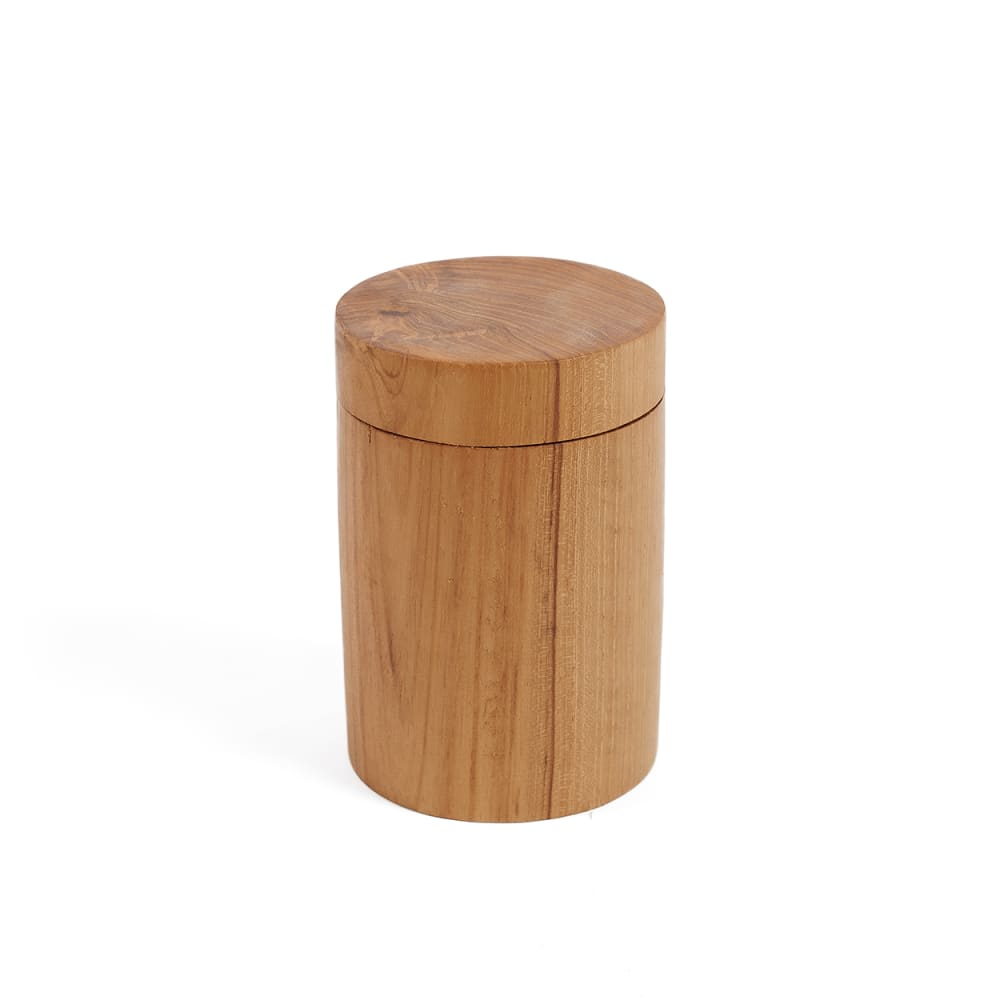Bocal bois de teck marron 10x10x19cm