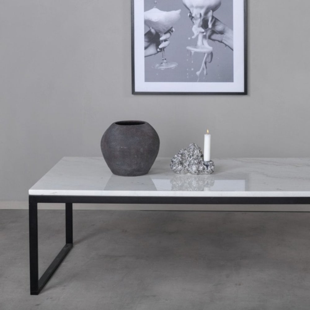 Table basse moderne avec plateau en marbre ELISHA marbre + métal - Maisons du Monde