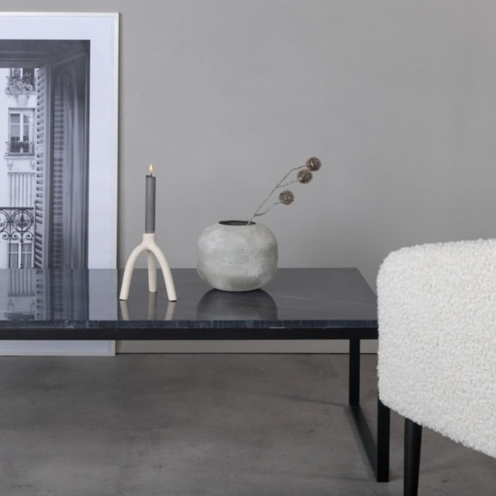Table basse moderne avec plateau en marbre ELISHA marbre + métal - Maisons du Monde